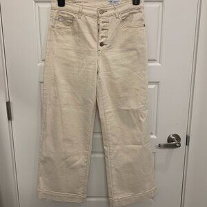 AG Cream Wide Leg Cropped Jeans